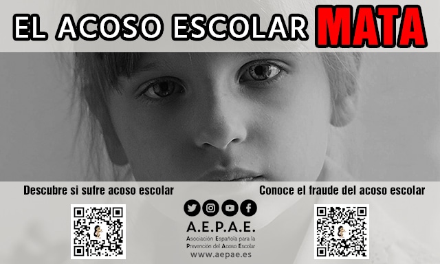 Campaña de AEPAE «El acoso escolar mata»